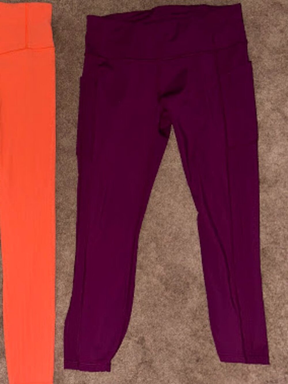 Athleta Purple High Rise Pocket Leggings Women Size Large
